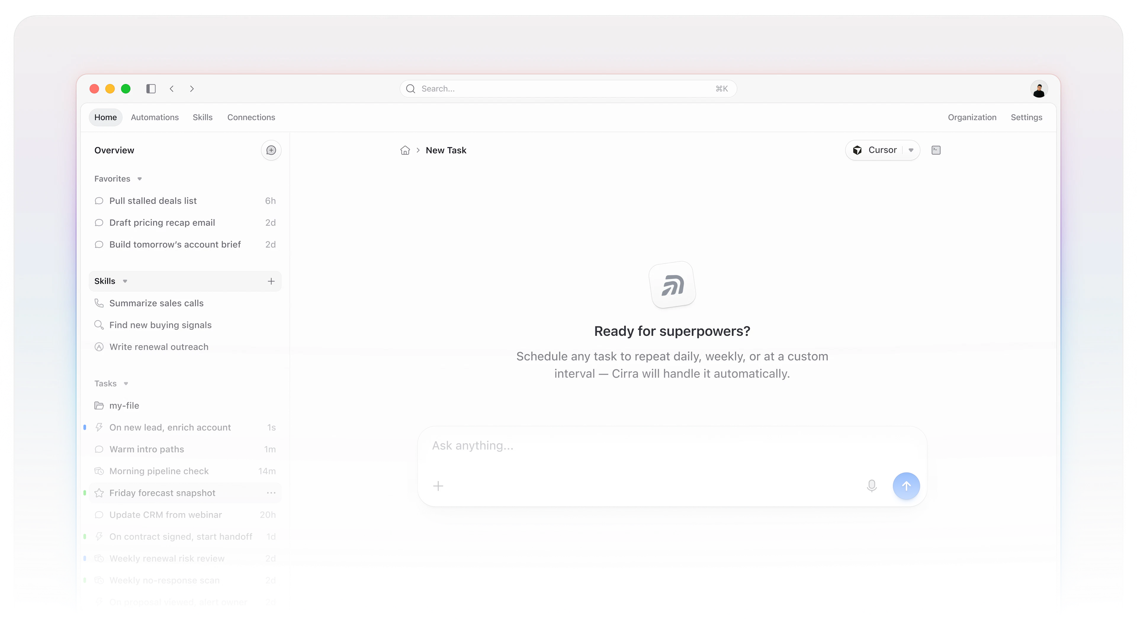 Cirra workspace preview